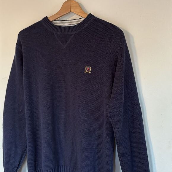 Tommy Hilfiger‎ Men's Navy Blue Cotton Sweater Small Crewneck Pullover - Picture 3 of 6